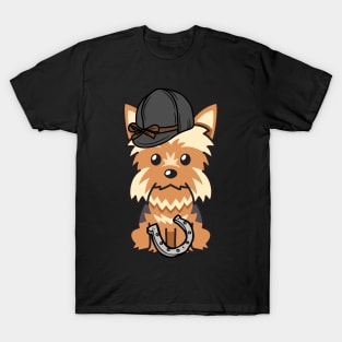 Funny yorkshire terrier dog is ready for horse riding T-Shirt